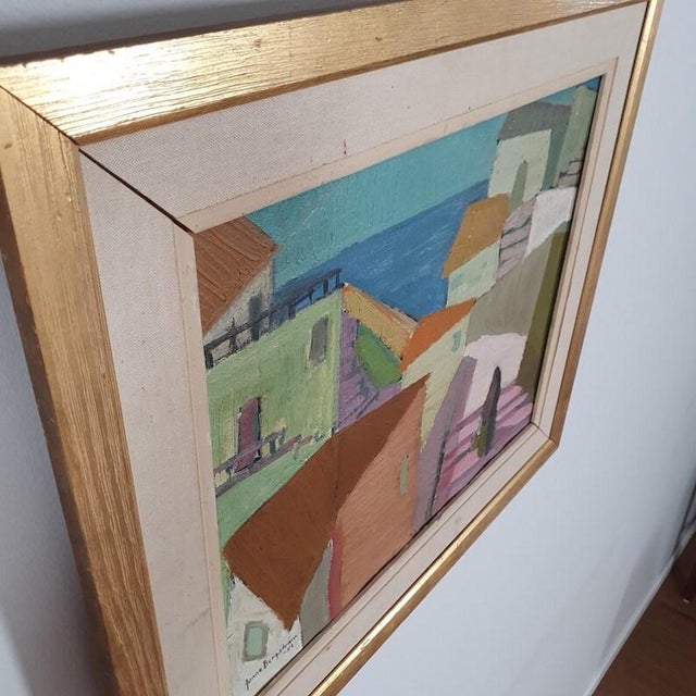 Jonne Bergström, Coastal Village, 1952, Oil on Canvas For Sale - Image 7 of 18