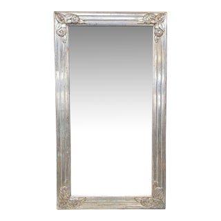 French Art Nouveau Silver Gilt Wall Mirror For Sale
