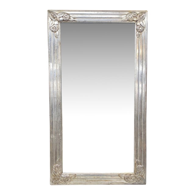 French Art Nouveau Silver Gilt Wall Mirror For Sale