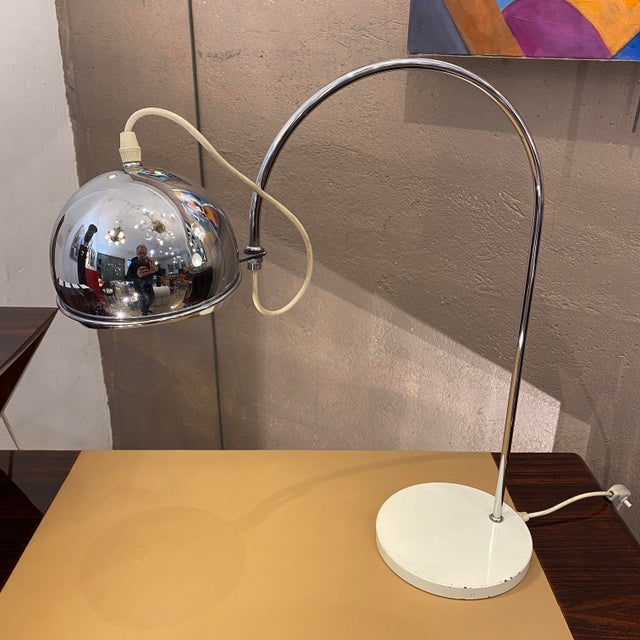 Vintage Chrome Swivel Desk Lamp, 1960s, in Very Good conditions. Designed 1960 to 1969 European Plug (up to 250V).The...