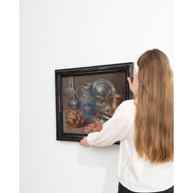 This mid 20th century painting from Belgium is a painting, housed in a wood and glass frame. Its signed detailing gives...