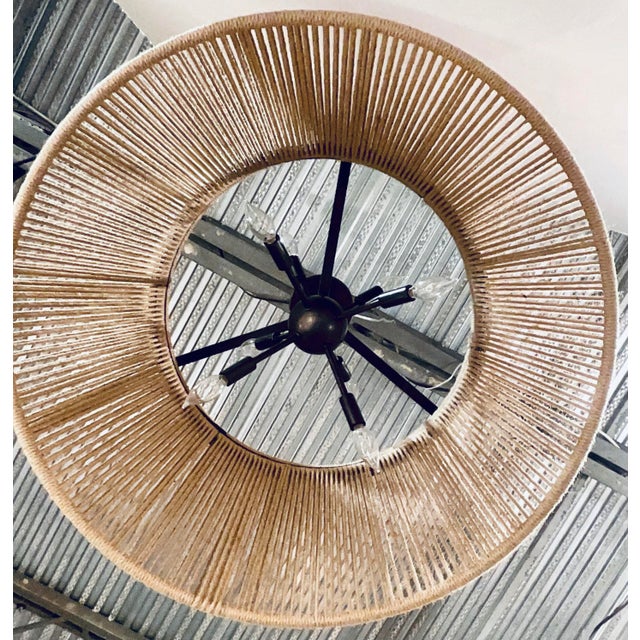 Organic Modern Cinched Rope High Strung Pendant Chandelier For Sale - Image 4 of 6