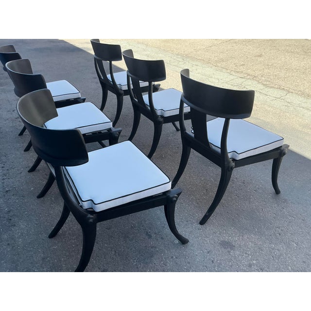 Modern Mid-Century Style Klismos Patio Dining Chairs -6 For Sale - Image 9 of 13