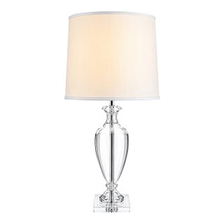 Late 20th Century Solid Crystal Urn Table Lamp For Sale
