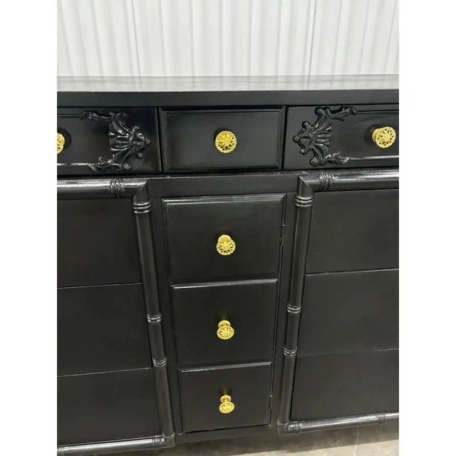 Chinoiserie Mid 20th Century Rare Chinoiserie Pagoda Style Walnut Dresser For Sale - Image 3 of 12