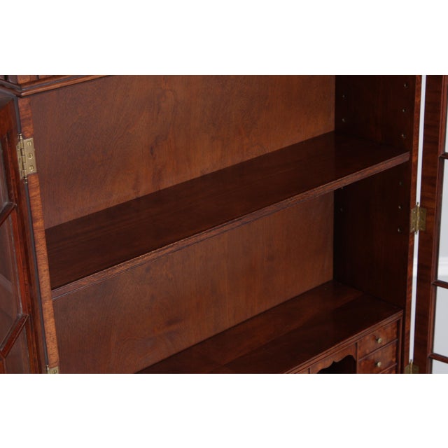 Wood Maitland Smith Chippendale Mahogany Secretary Desk Bookcase For Sale - Image 7 of 18