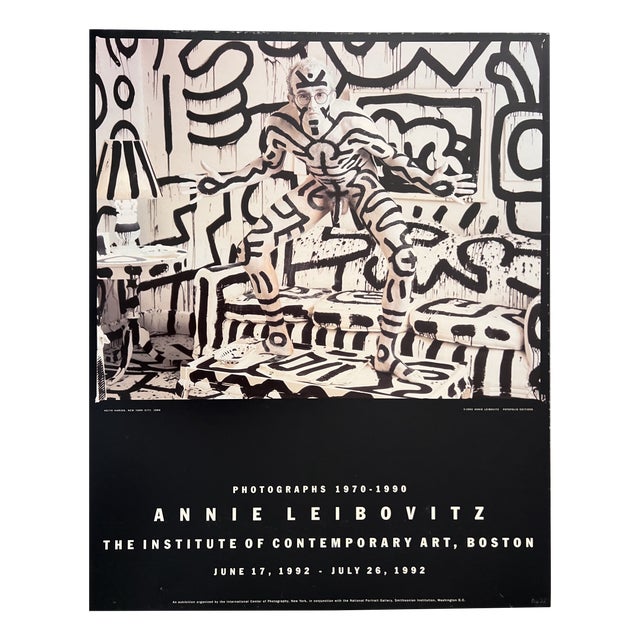 Annie Leibovitz Exhibition Poster with Keith Haring, 1990s For Sale