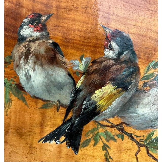 Rustic Gabriel Cazals, French Naturalist Goldfinches, 1900, Oil For Sale - Image 3 of 8
