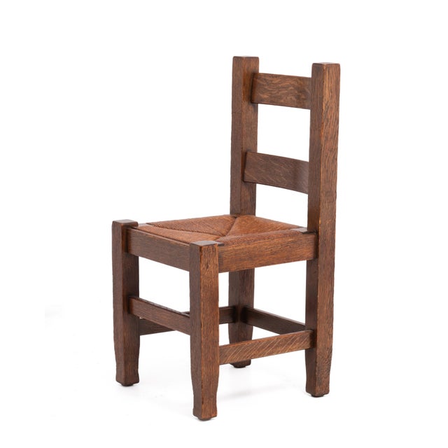 Arts & Crafts Joseph McHugh Arts & Crafts Mission Oak Dining Chairs Mackmurdo Stickley Roycroft a Set of Four For Sale - Image 3 of 18