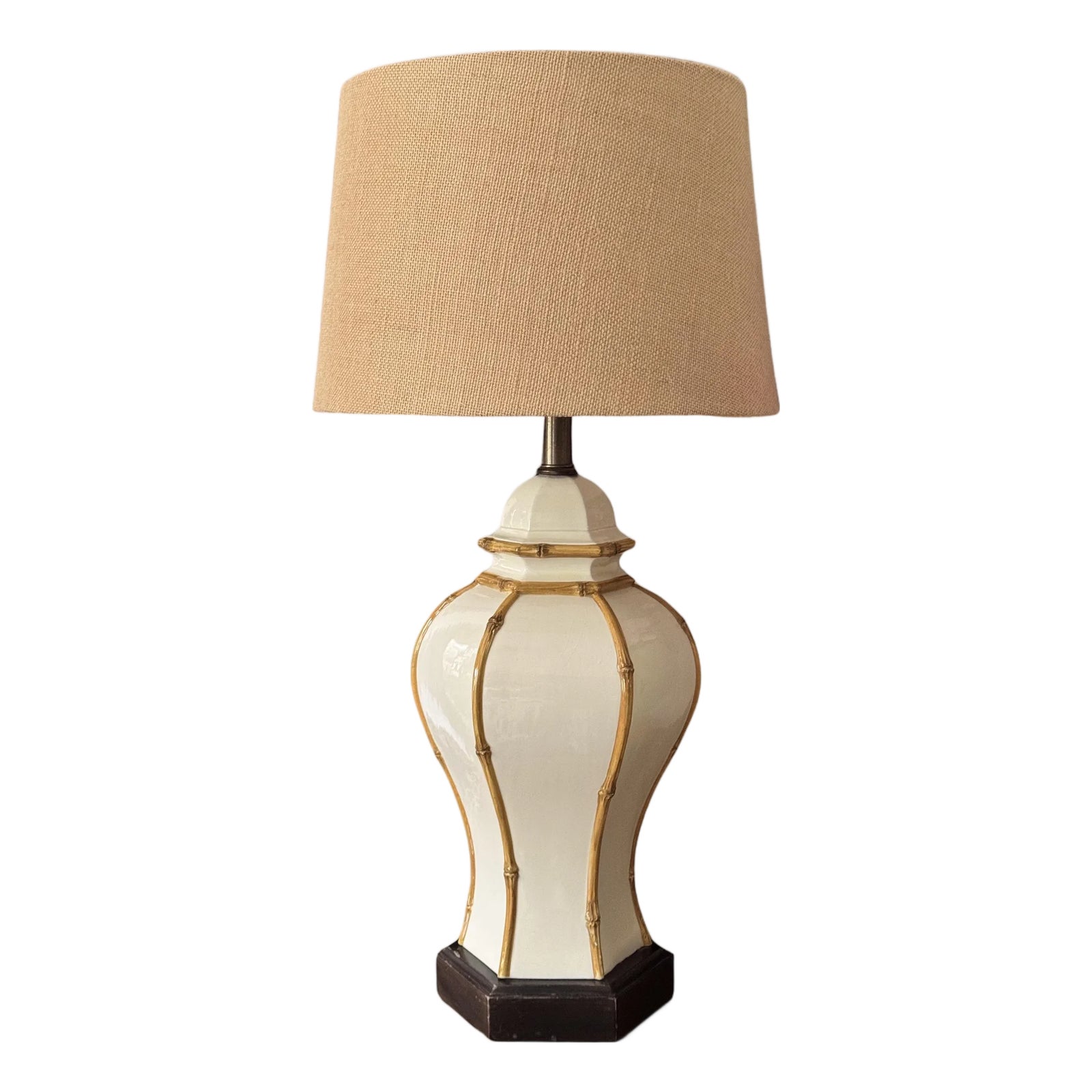 Vintage Frederick Cooper Bamboo Motif Ginger Jar Lamp | Chairish