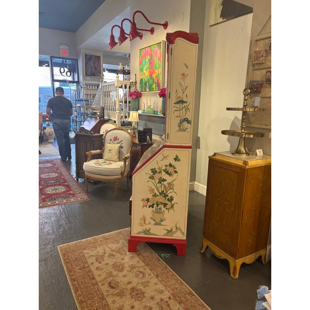 Chinoiserie 20th Century Vintage Hand Painted Chinoiserie Secretary For Sale - Image 3 of 7