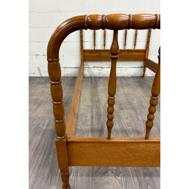 Wood Vintage Twin Size Jenny Lind Spindle Bed Spool Bed For Sale - Image 7 of 9