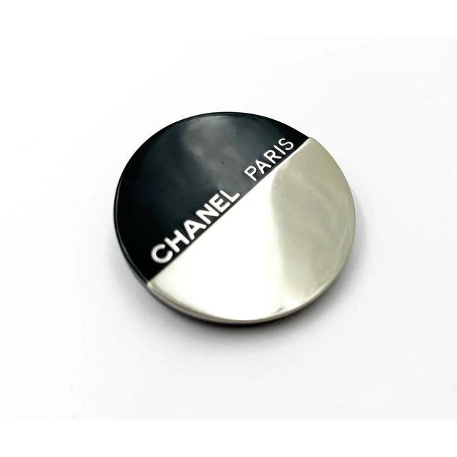 Chanel Silver Black CC Half Half Round Brooch *Marked 00 *Made in France -It’s approximately 2″ x 2″. -Very chic -In a...