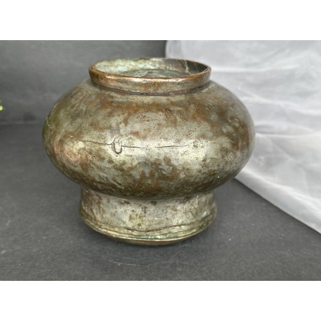 Primitive Antique Metal Container With Lid For Sale - Image 9 of 13