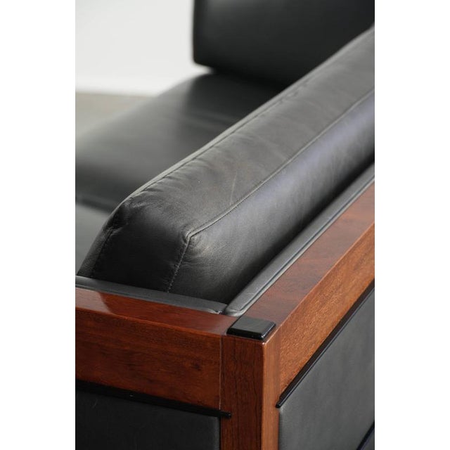 Art Deco Black Cowhide Leather and Wood 3-Seater Sofas from Schuitema, Set of 2 For Sale - Image 16 of 18