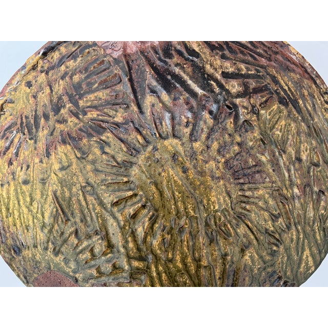 1970s Studio Art Pottery Disc Sculptural Vase Signed by Aleph Hammer For Sale - Image 10 of 13