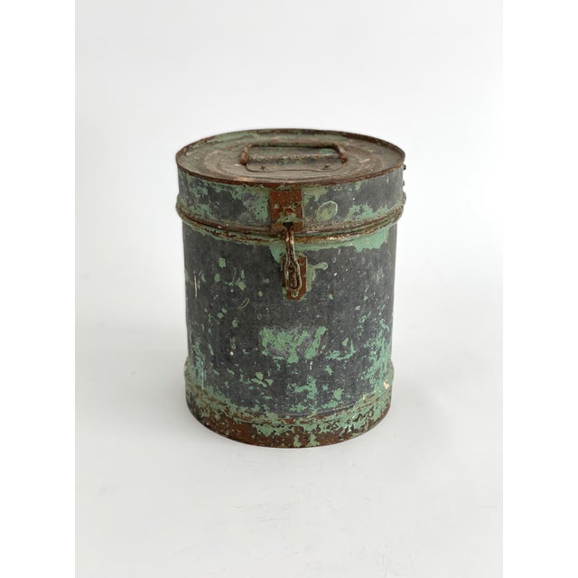Rustic Green Metal Canister Chairish