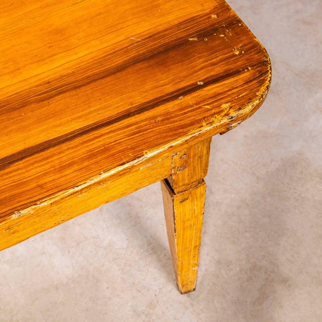 Vintage Rectangular Angular French Dining Table in Faux Wood, 1920s For Sale - Image 4 of 9