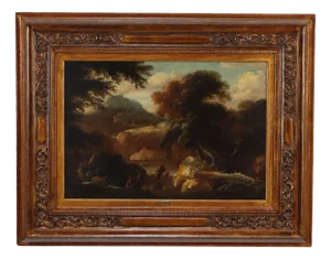 Italian School Artist, Romantic Landscape, Late 18th-Early 19th Century, Oil on Canvas, Framed