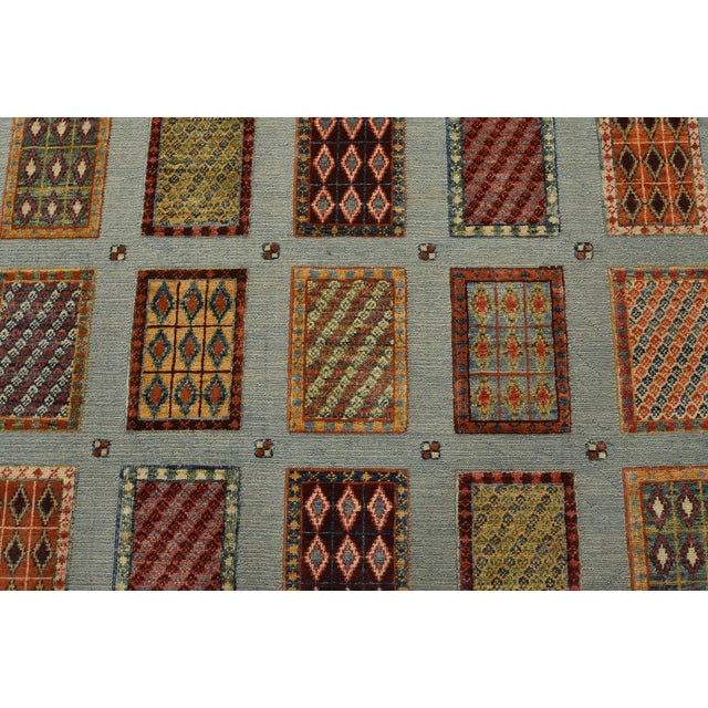 2020s Barjasta Rug 6’9” X 9’10” Blue Wool Tribal Hand-Knotted Oriental Carpet For Sale - Image 5 of 12