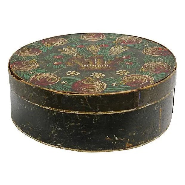 Wood Early 19th-C. Hand-Painted Americana Wedding Box For Sale - Image 7 of 7