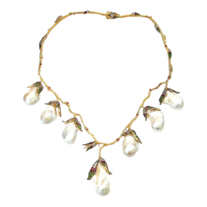 Bochic "Capri" Vintage South Sea Pearl, Ruby & Multi Gem Necklace Set in 18K