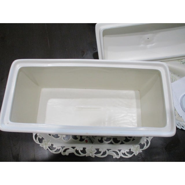 Vintage Pfaltzgraff Tea Rose Ceramic Bunny Bread Box & Lid Excellent Condition For Sale - Image 10 of 12