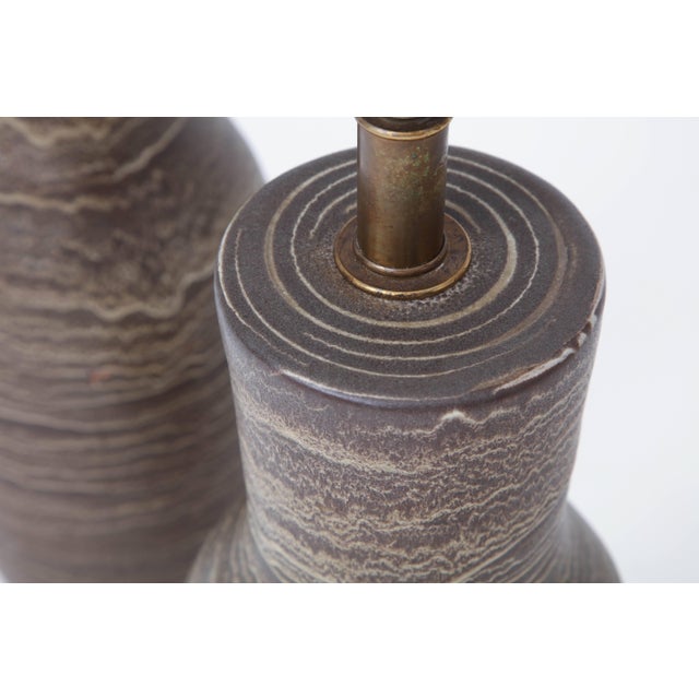 Design Technics Lee Rosen Brown Pottery Table Lamp For Sale - Image 9 of 10