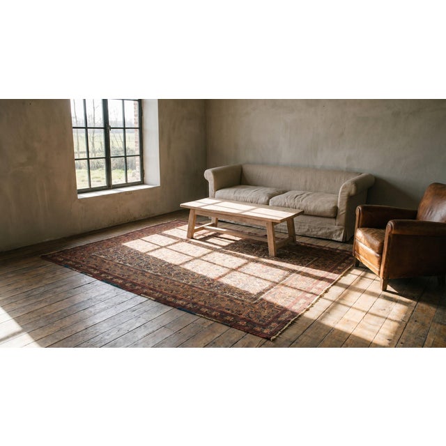 Ivory 1880s Ivory Tribal Geometric Antique Knotted Pile Wool Afshar Persian Rug 4'0" X 6'0" Carpet For Sale - Image 8 of 9