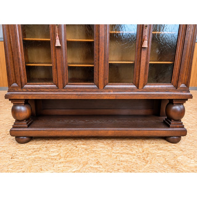 Interwar Historic Cabinet Bookcase in Oak For Sale - Image 16 of 18