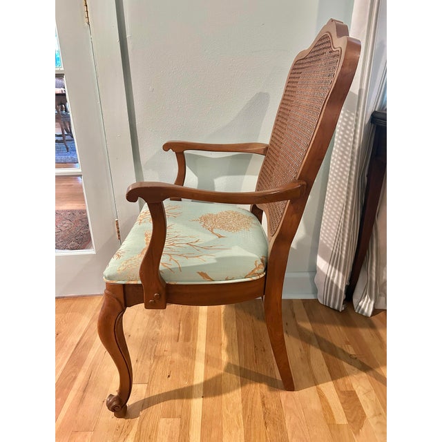 This French style Louis XV armchair is perfect for extra seating or to use at a desk. The gracefully shaped walnut frame...