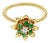 Tall Emerald Tulip Ring 14k Yellow Gold, Size 9 For Sale