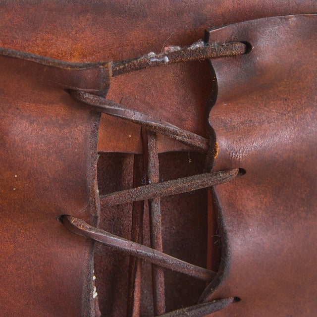 Rare French Iron Leather Accent Chair Attributed to Sido & François Thévenin, 1970s For Sale - Image 11 of 11