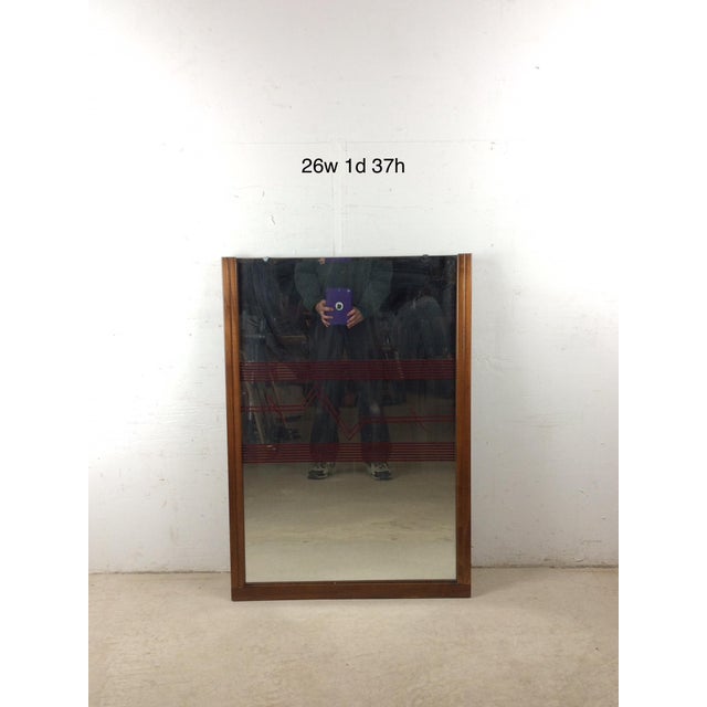 Mid Century Modern Tall Rectangular Wall Mirror With Unique Vinyl Printed Decal on Glass For Sale - Image 16 of 17