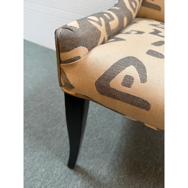 Hieorglycphic Upholstered Accent Chair For Sale - Image 9 of 12