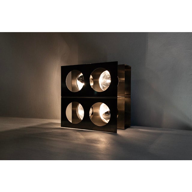 1970s Four-Light Steel Sculptural Light from Roche Bobois, France, 1970s For Sale - Image 5 of 7