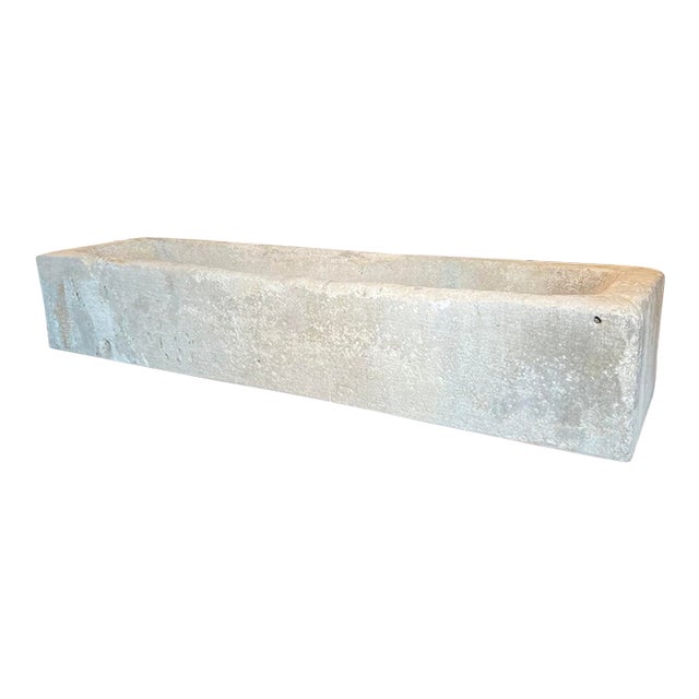 A Long Antique White Limestone Trough From Eastern France, Circa 1800 For Sale