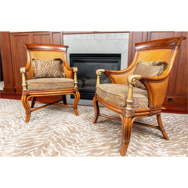 1970s A Pair Ethan Allen Bermuda Upholstered Chair For Sale - Image 5 of 8