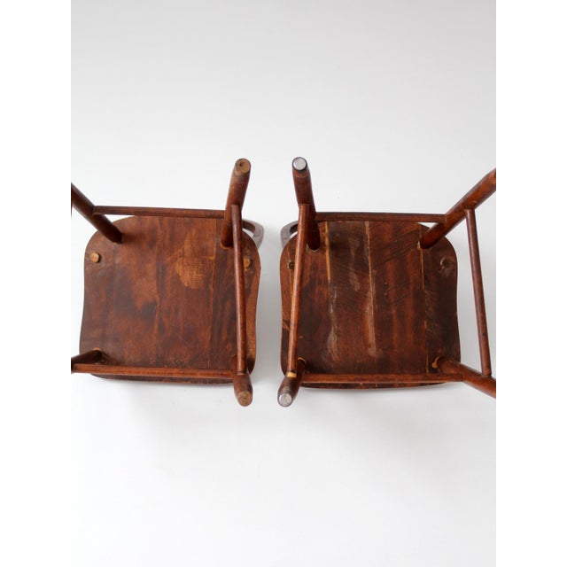 Vintage Windsor Style Spindle Back Chairs Pair For Sale - Image 14 of 14