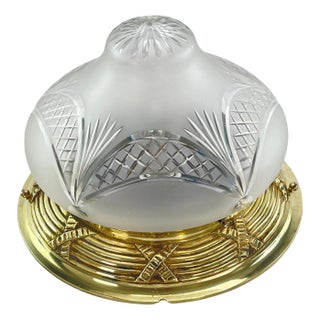 Small Art Nouveau Brass & Bronze Ceiling Lamp, 1910s For Sale