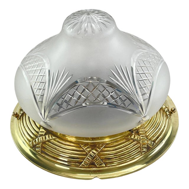 Small Art Nouveau Brass & Bronze Ceiling Lamp, 1910s For Sale