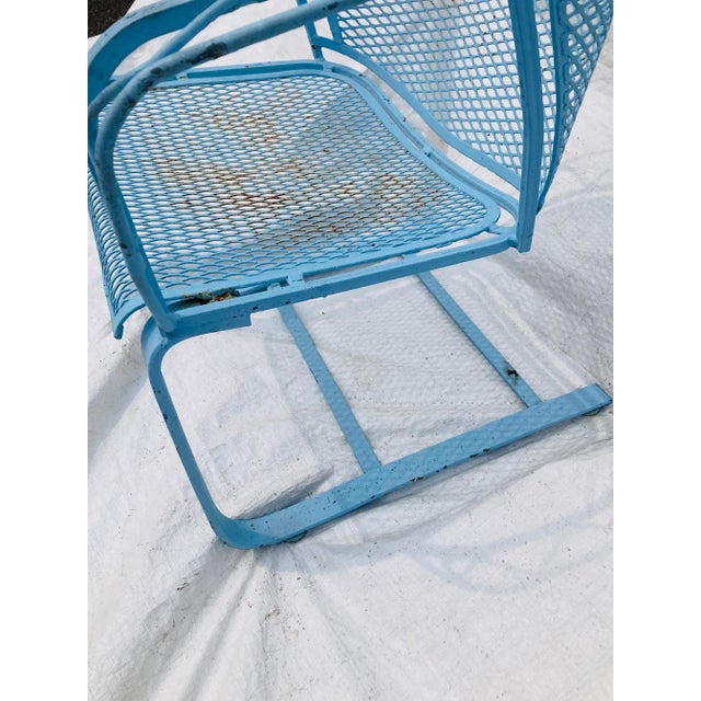 Mid-Century Modern 1940s Mid-Century Salterini Woodard Wrought Iron Flex Rocking Chair For Sale - Image 3 of 10