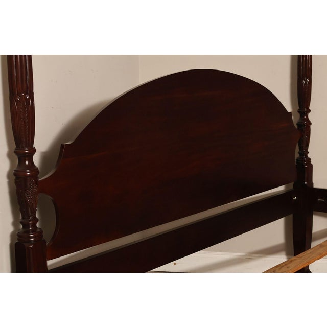 Craftique Mebane Rice Traditional Mahogany King Four Poster Bed For Sale - Image 4 of 18