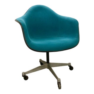 Mid Century Charles and Ray Eames for Herman Miller Teal Office Chair For Sale