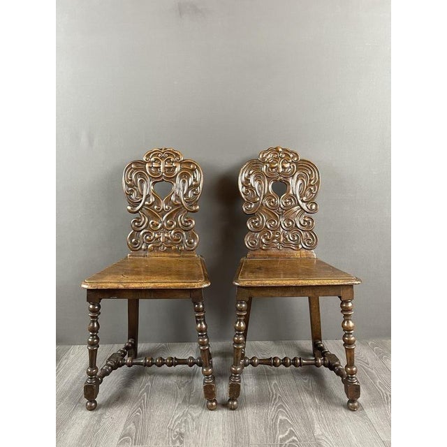 Baroque Late 19th Century Carved Wooden Chairs, Set of 2 For Sale - Image 3 of 7