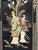 Mid 20th Century Asian Black Lacquer Four-Panel Folding Screen, Vintage For Sale - Image 5 of 16