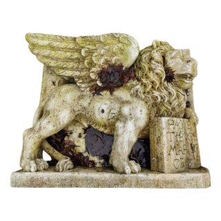 Relief in Greek Thassos Marble Lion of Saint Mark, Venice For Sale