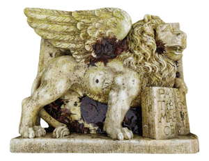 Relief in Greek Thassos Marble Lion of Saint Mark, Venice