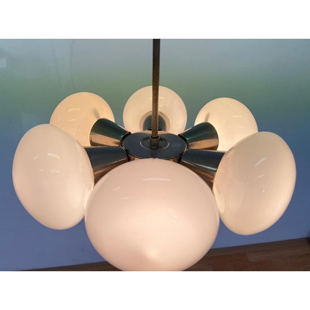 1970s Space Age Chrome Sputnik 7-Flamming Pendant, Czechoslovakia, 1970s For Sale - Image 5 of 10