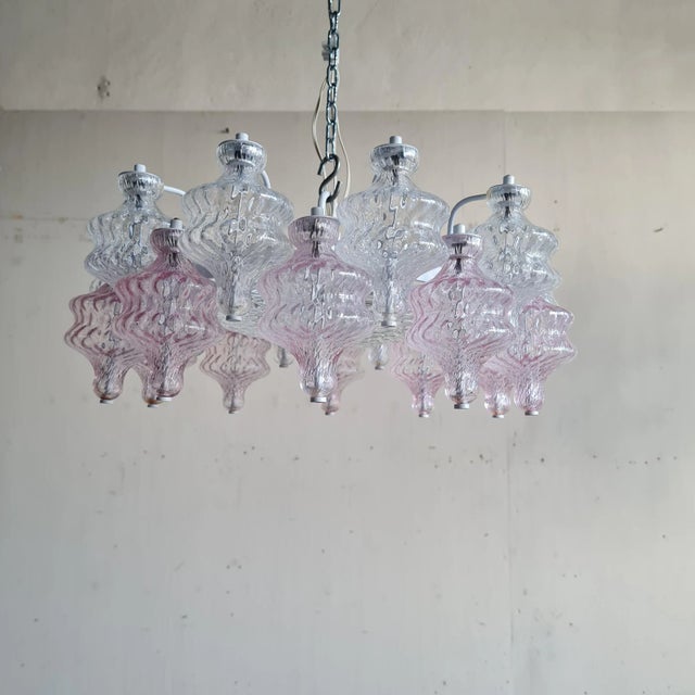 Pink Chandelier, 1960s For Sale - Image 8 of 8